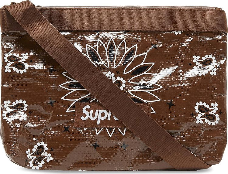 Supreme Bandana Tarp Side Bag Brown