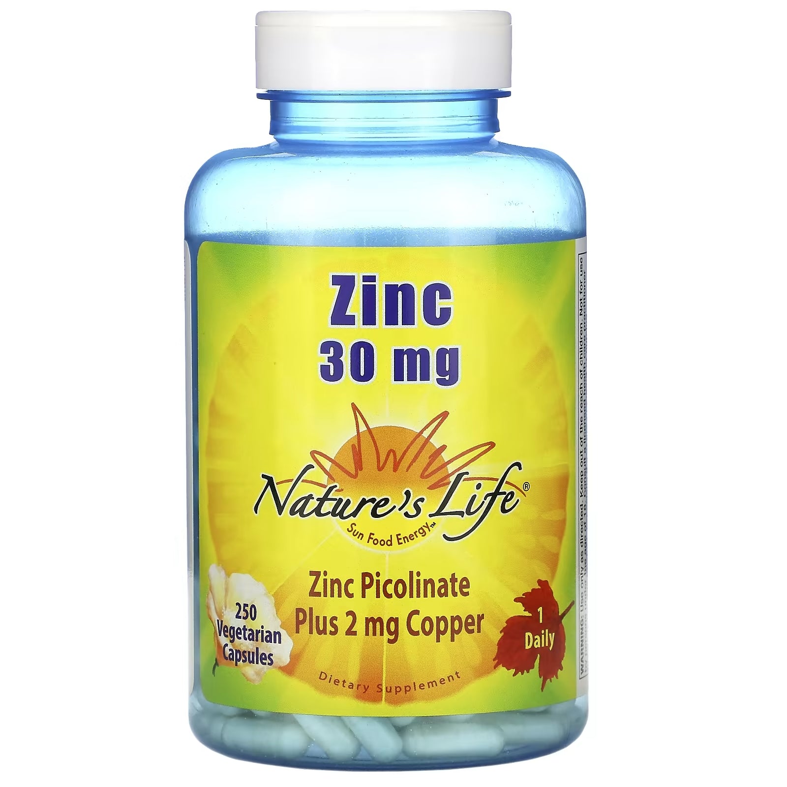 Nature's Life Zinc 30 mg, 250 Vegetarian Capsules