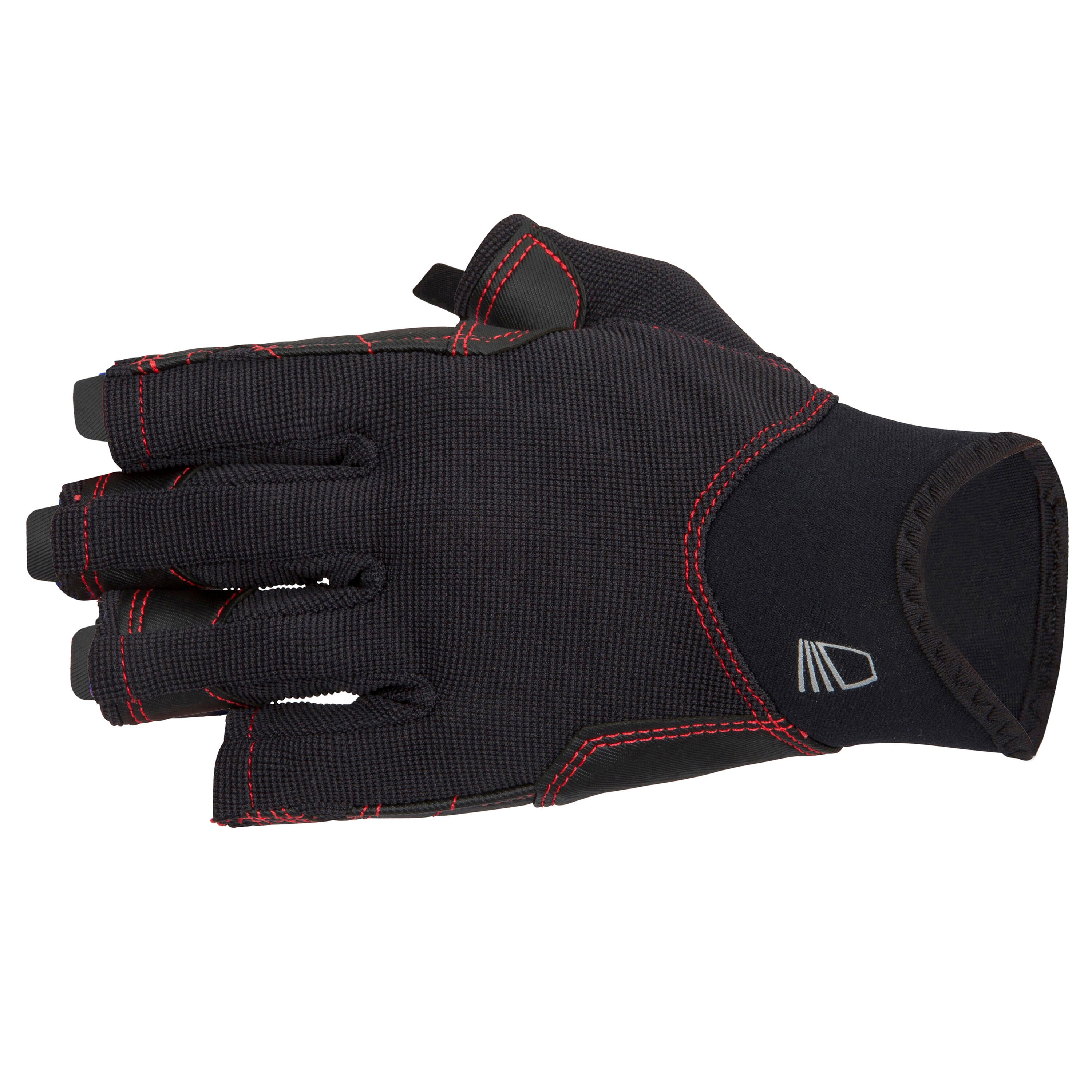 Women's/men's half sailing gloves 500 black TRIBORD, black