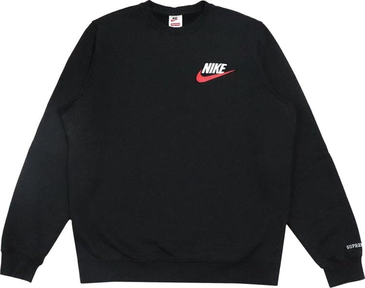 Supreme x Nike Crewneck 'Black' Sweatshirt, Black