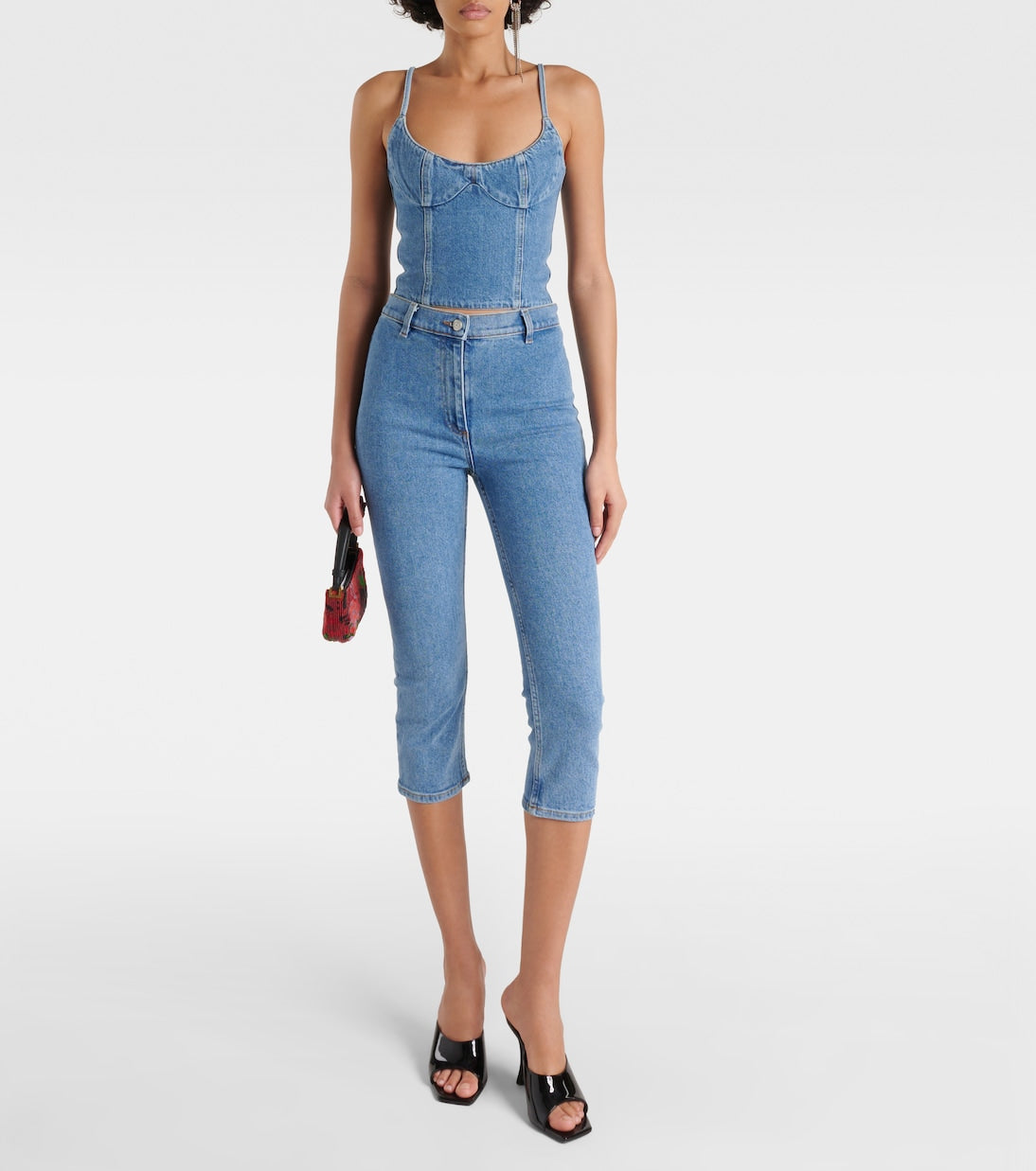 Corset denim top Magda Butrym, blue