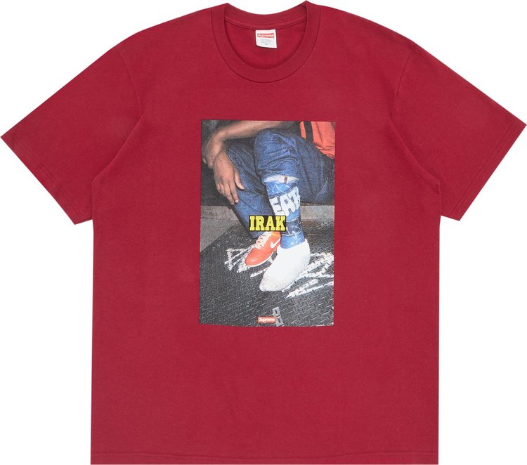 قميص كاردينال أحمر من Supreme x IRAK Cast Tee 'Cardinal'