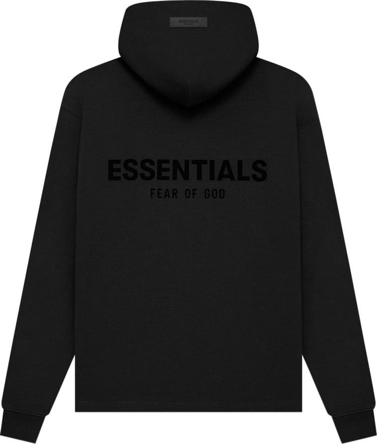 Fear of God Essentials Relaxed Hoodie 'Stretch Limo', black