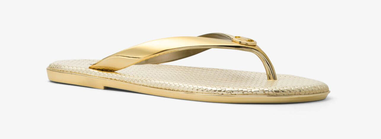 Michael Michael Kors Jet Set Metallic Jelly Slides, Gold