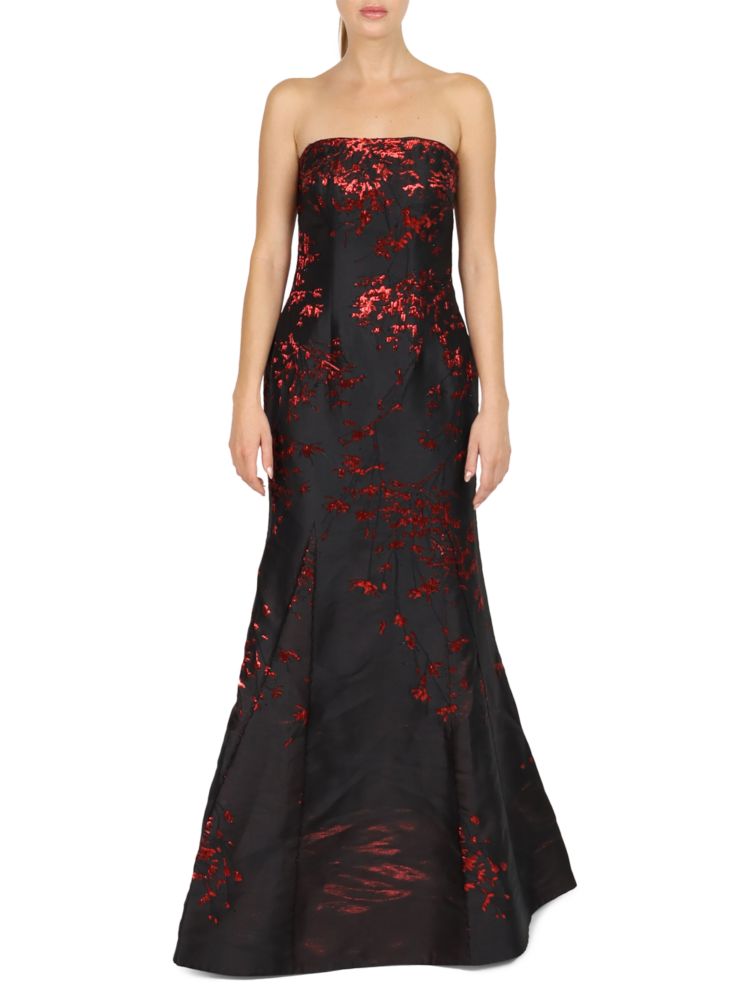 Rene Ruiz Collection jacquard mermaid dress, ruby