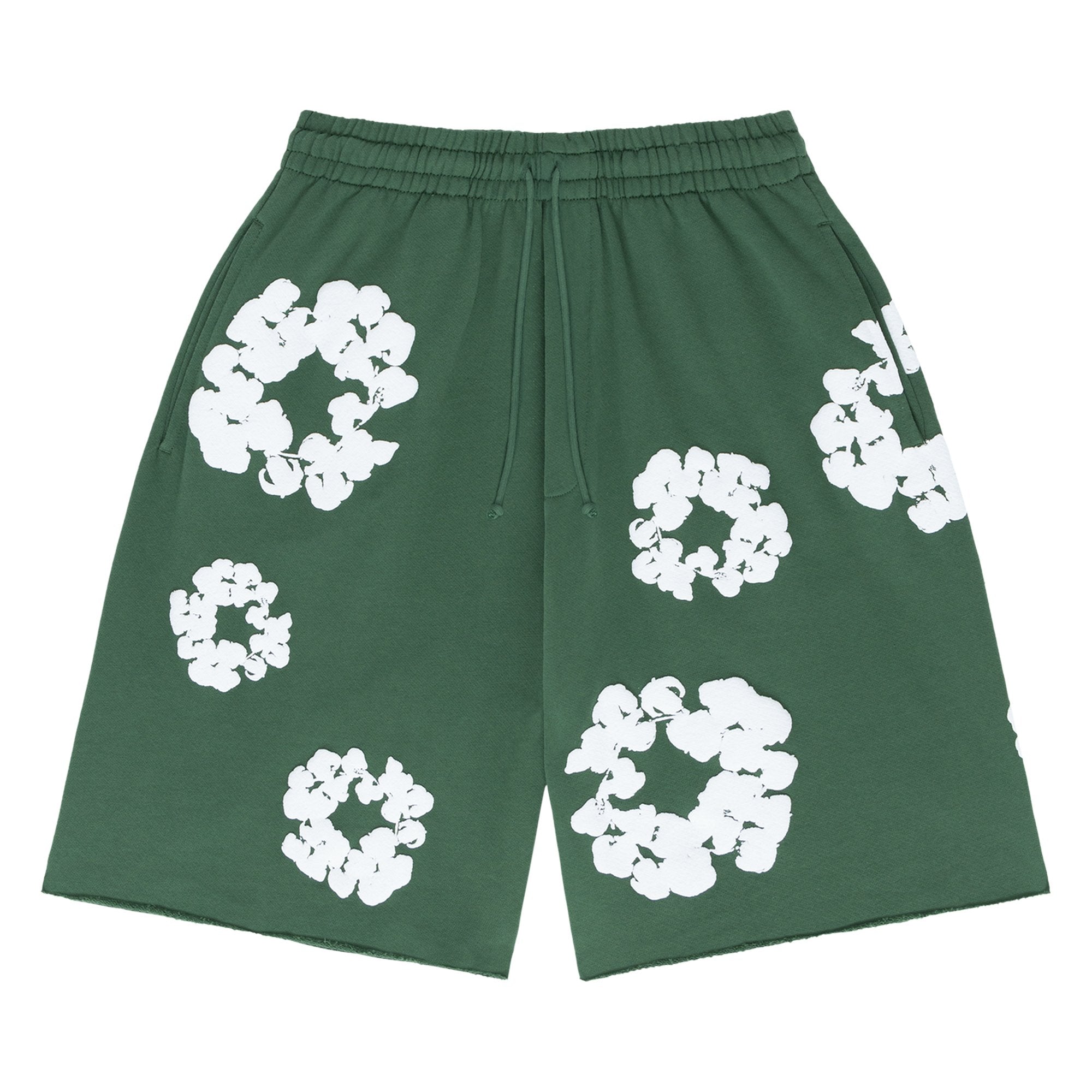 The Cotton Wreath Denim Shorts, Green