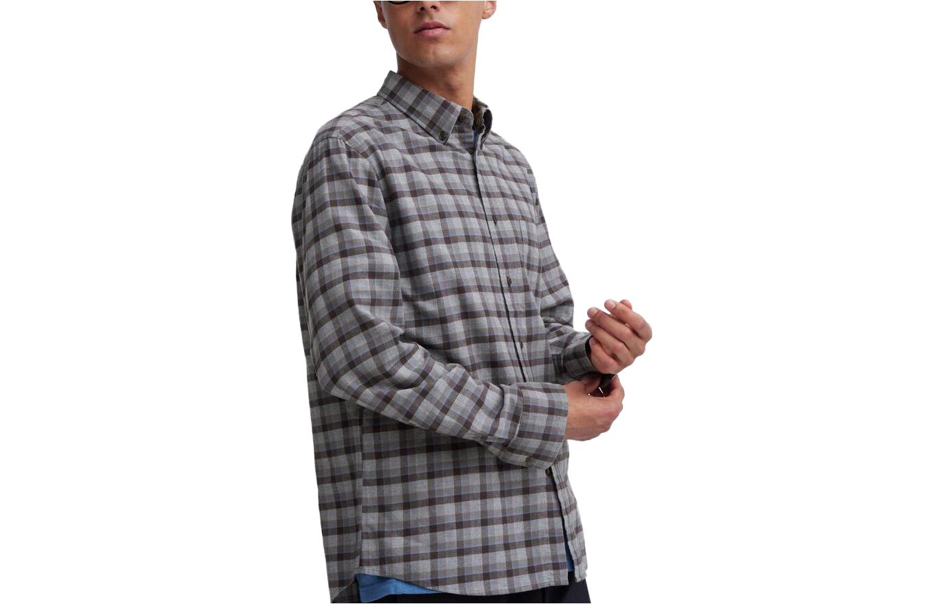 Men's Shirt Sky Gray-05 Uniqlo, gray