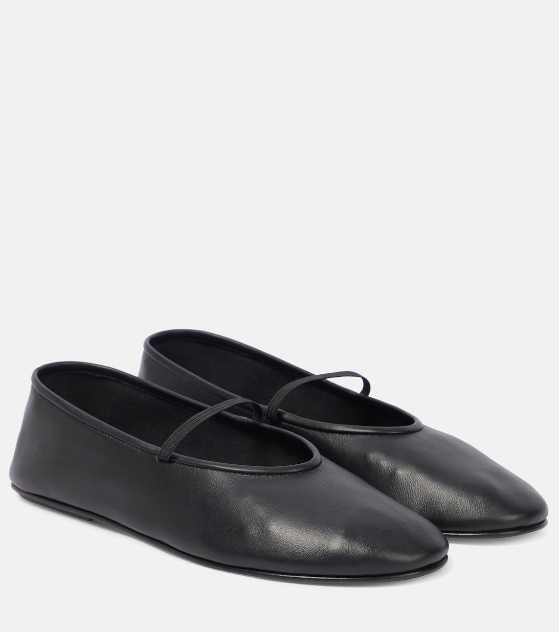 The Row leather ballerinas, black