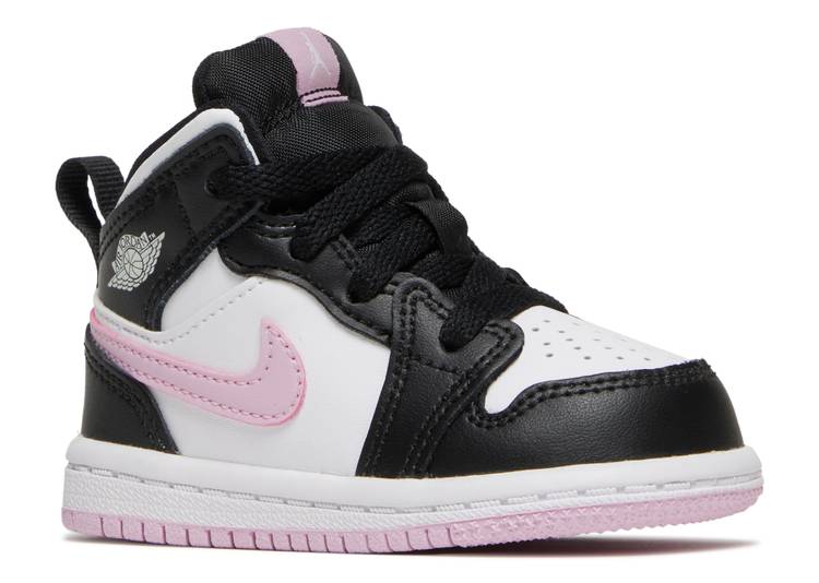 حذاء رياضي AIR JORDAN 1 MID TD 'WHITE LIGHT ARCTIC PINK'، باللون الأبيض