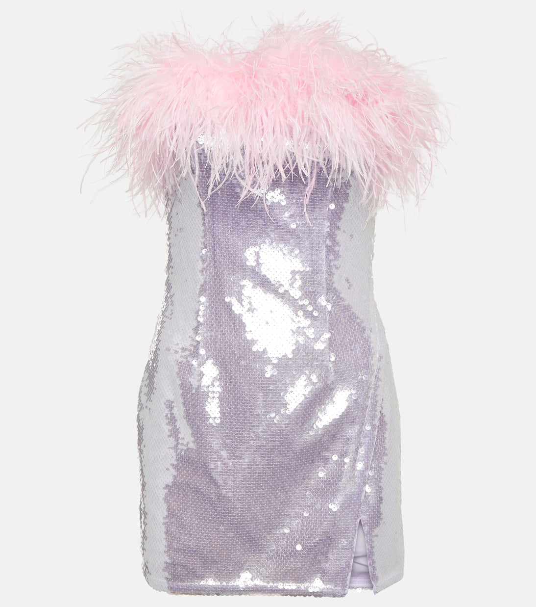 Self-Portrait Feather Sequin Mini Dress, Purple