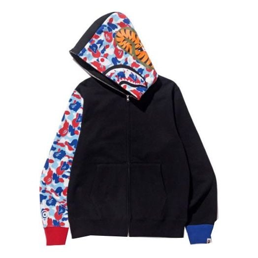 سويت شيرت BAPE Paris Limited Paris Shark Zipper Jacket أسود، أسود