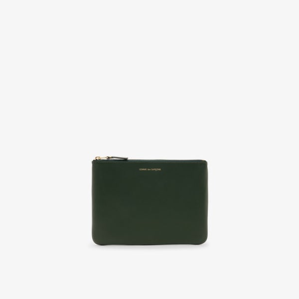 Classic leather wallet with Comme des Garçons logo, green