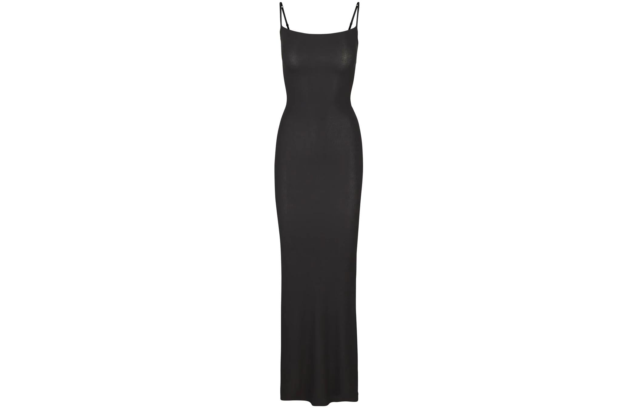 women's slip dress, color onyx/onyx black