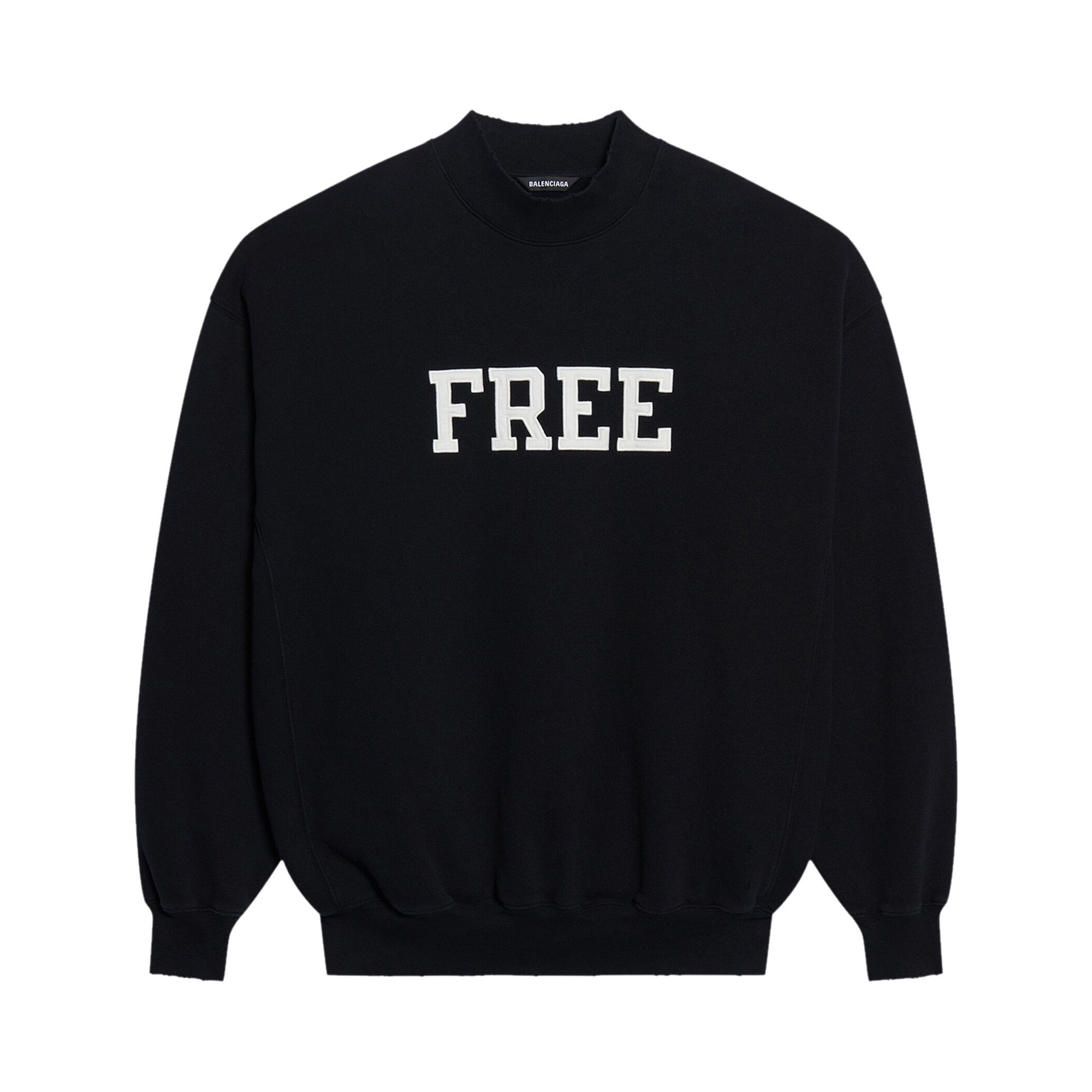 بلوزة Balenciaga Free Logo Crewneck باللونين الأسود والأبيض