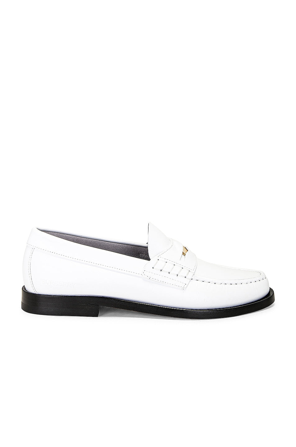 Burberry Leather Loafers in Optic White