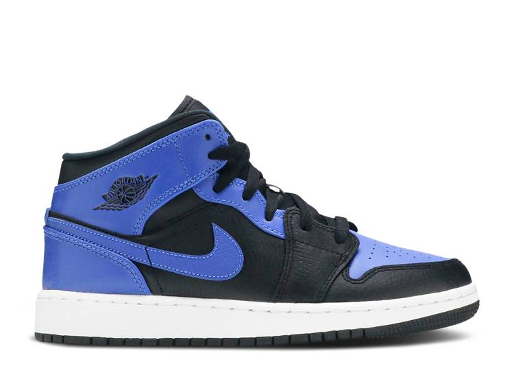 حذاء رياضي AIR JORDAN 1 MID GS 'HYPER ROYAL'، أسود