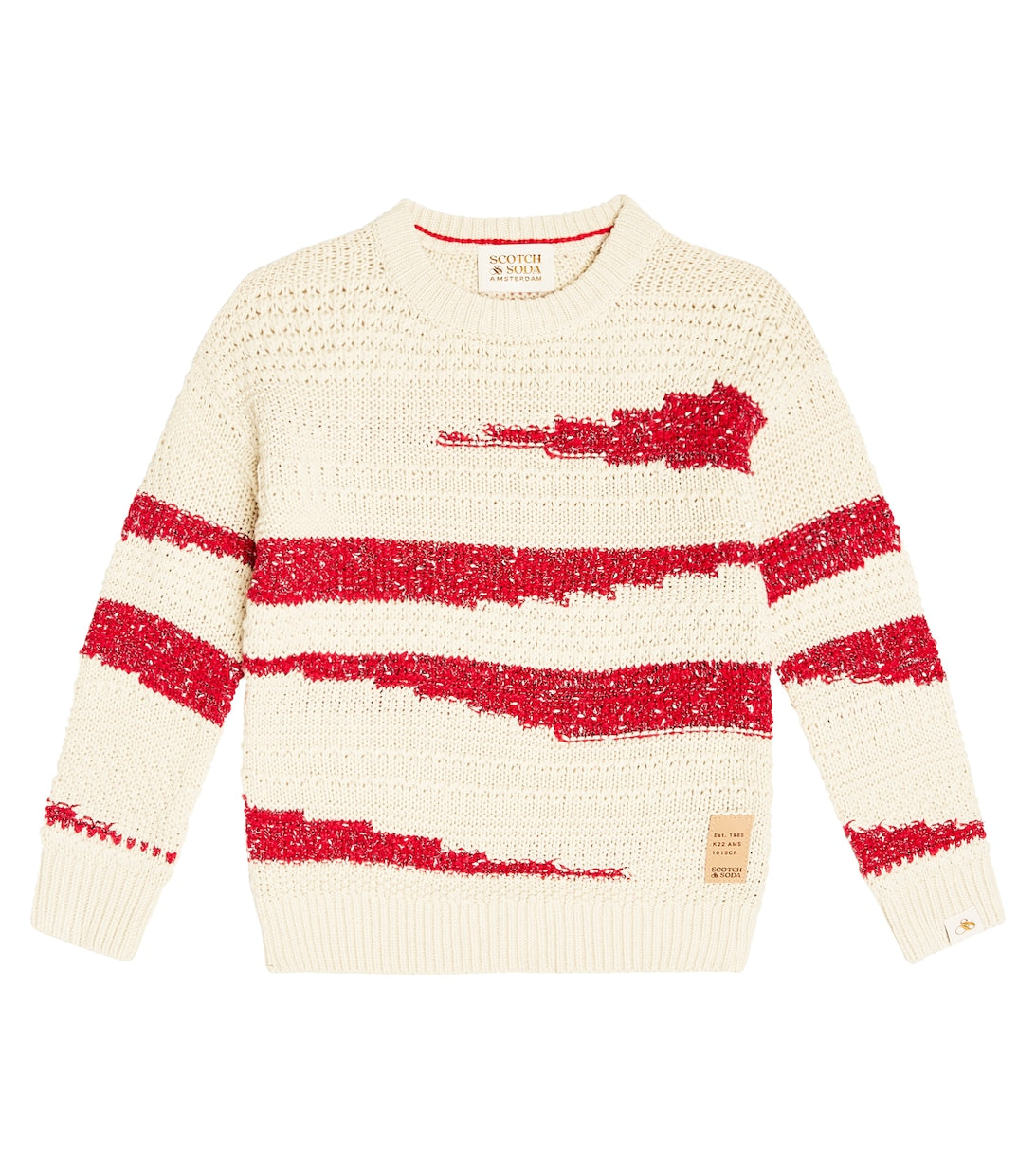 Scotch & Soda Cotton Blend Intarsia Sweater, White