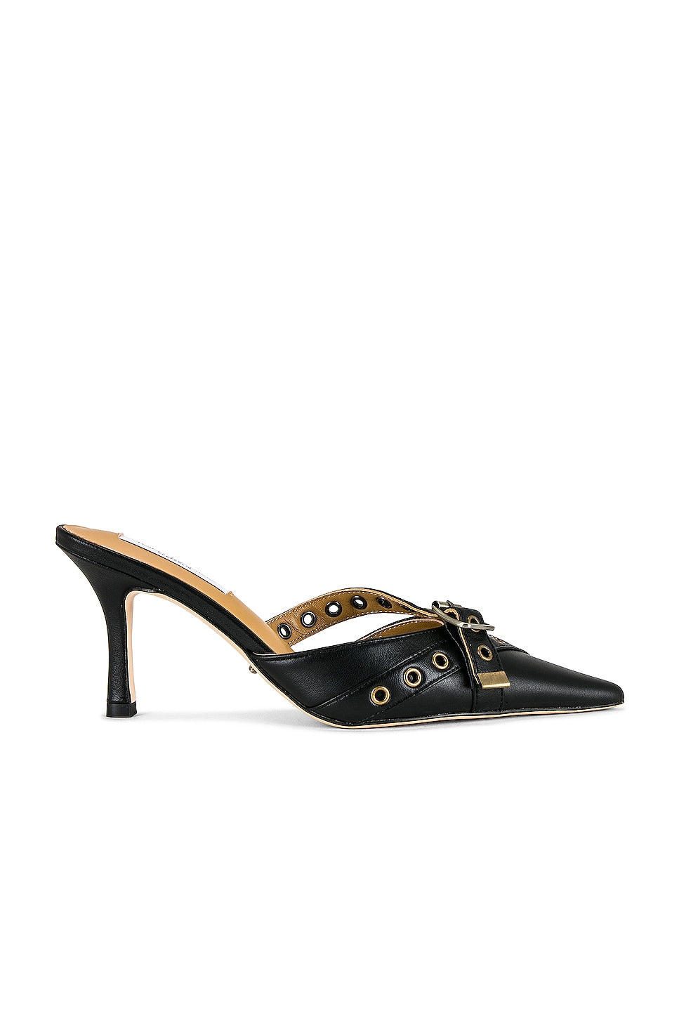 Tony Bianco Savoir Mules in Black Nappa & Match Matt Baked