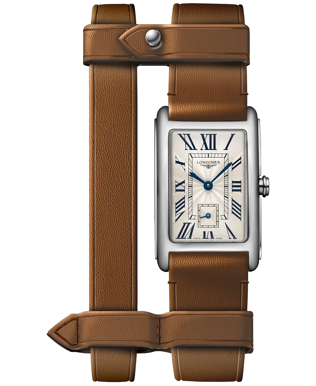 Women's Swiss watch Dolce  Vita brown leather with double strap 23x37 mm Longines ,  brown