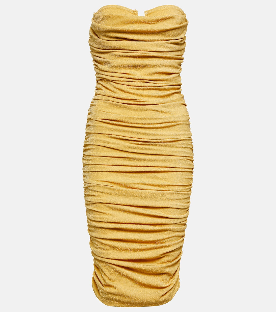 Alex midi dress with ruching BANANHOT, gold