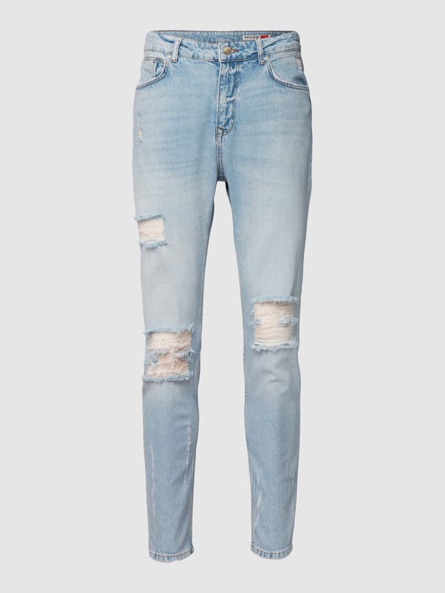 Review Elastic Skinny Jeans, Light Blue