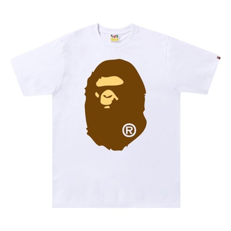 تي شيرت BAPE Big Ape Head باللون الأبيض