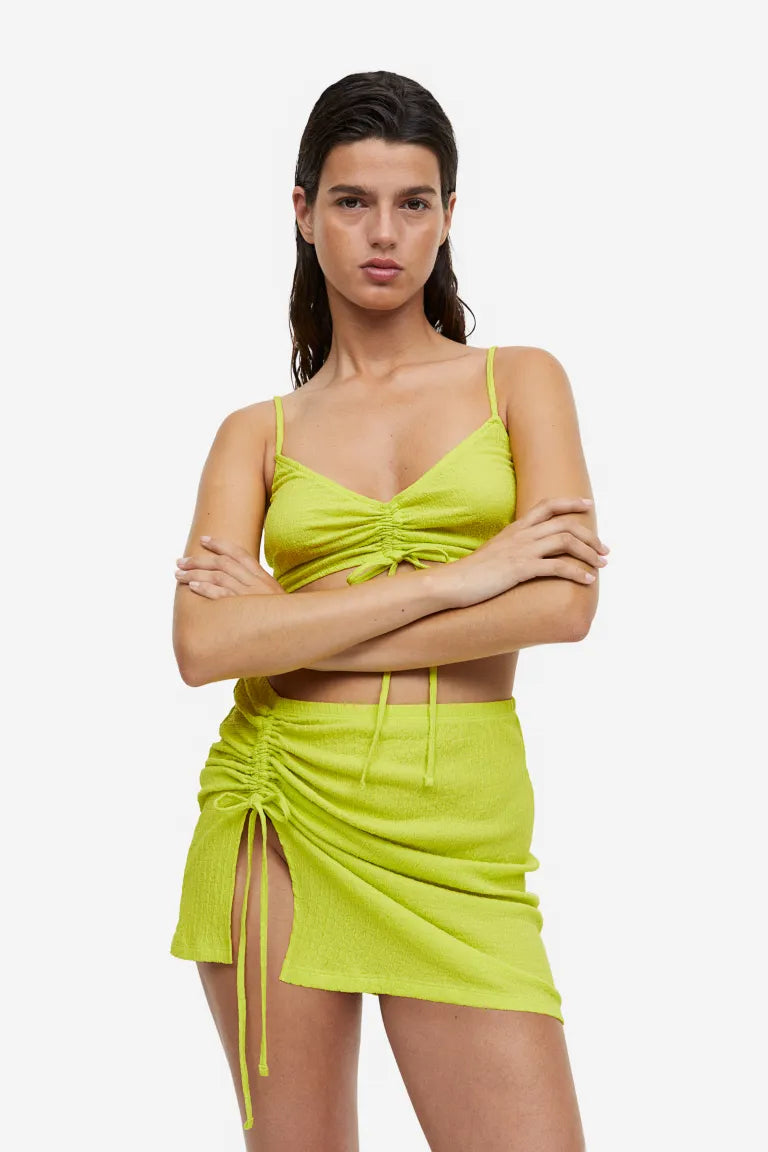 H&M Drawstring Beach Skirt, Lime Green