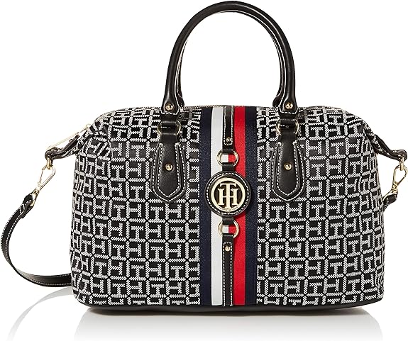 Women's Tommy Hilfiger Jaden Satchel Crossbody Bag, Black/White