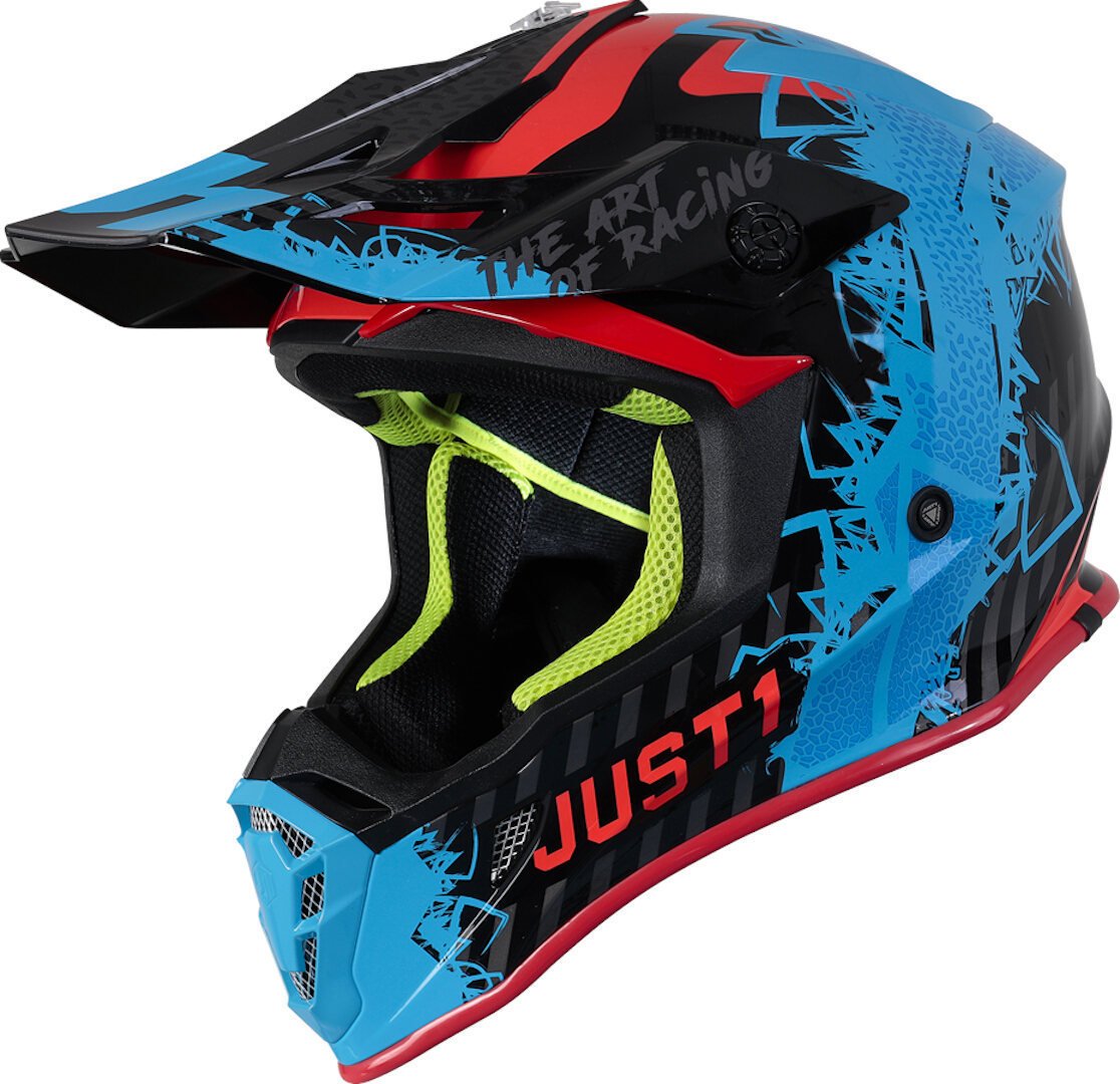 Just1 J38 Mask Motocross Helmet, Blue-Black