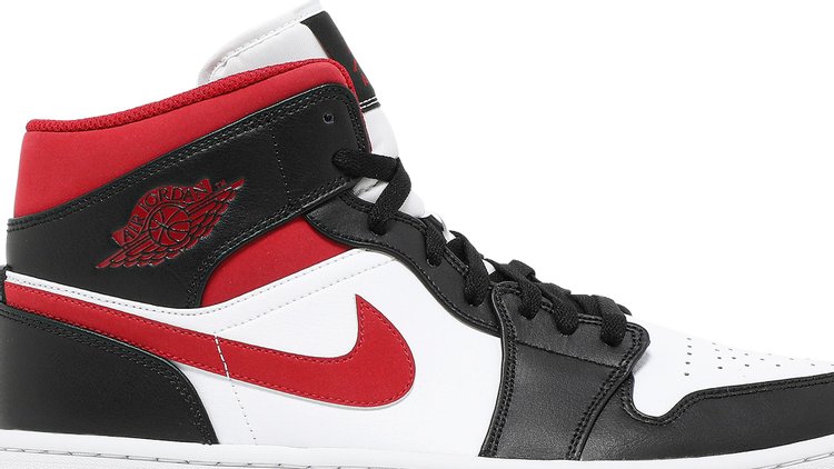 Air Jordan 1 Mid Black Gym Red sneakers, white