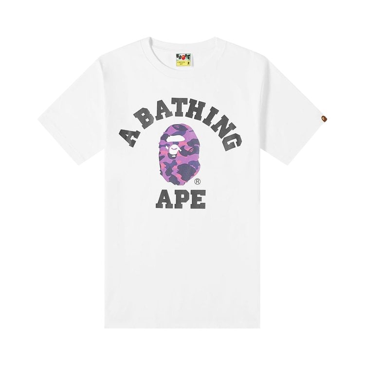 تي شيرت BAPE Color Camo College Tee "أبيض/أرجواني"، أبيض