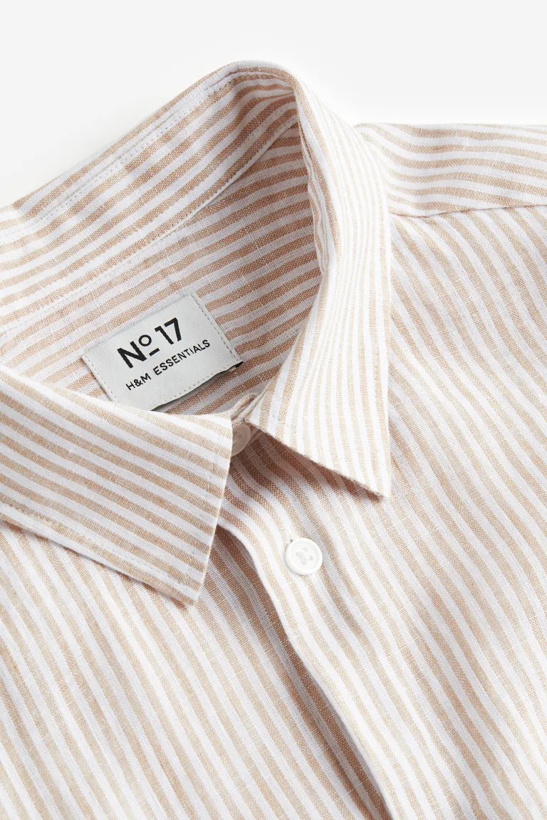 Essentials No 17: H&M Linen Shirt, Light Beige/Striped