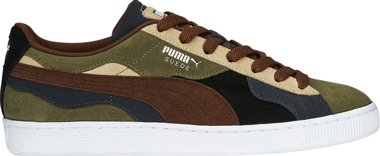 Puma Suede Camowave Sneakers - Olive Chestnut Brown, Green