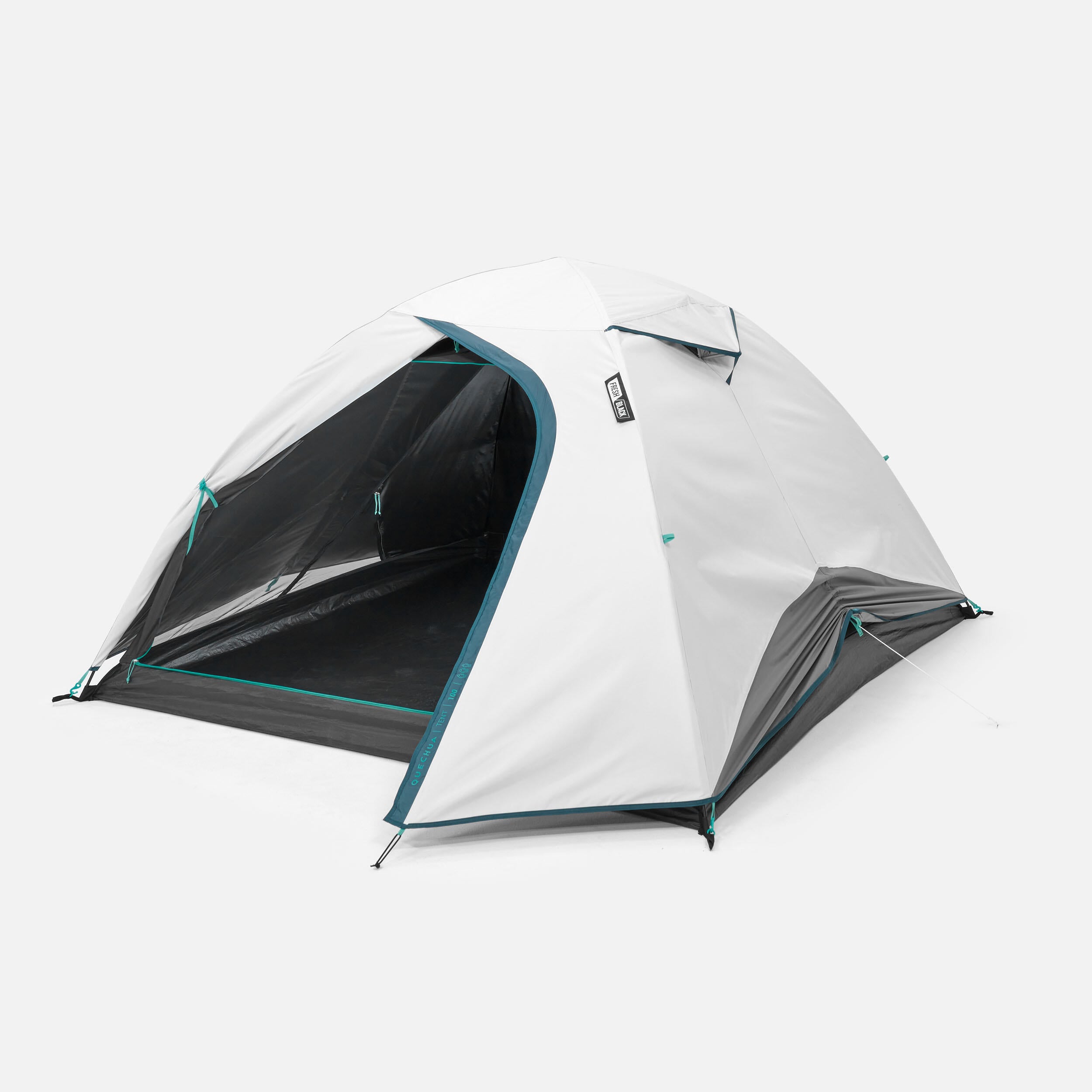 Camping tent Quechua MH100 Fresh&Black 3-person, white/gray