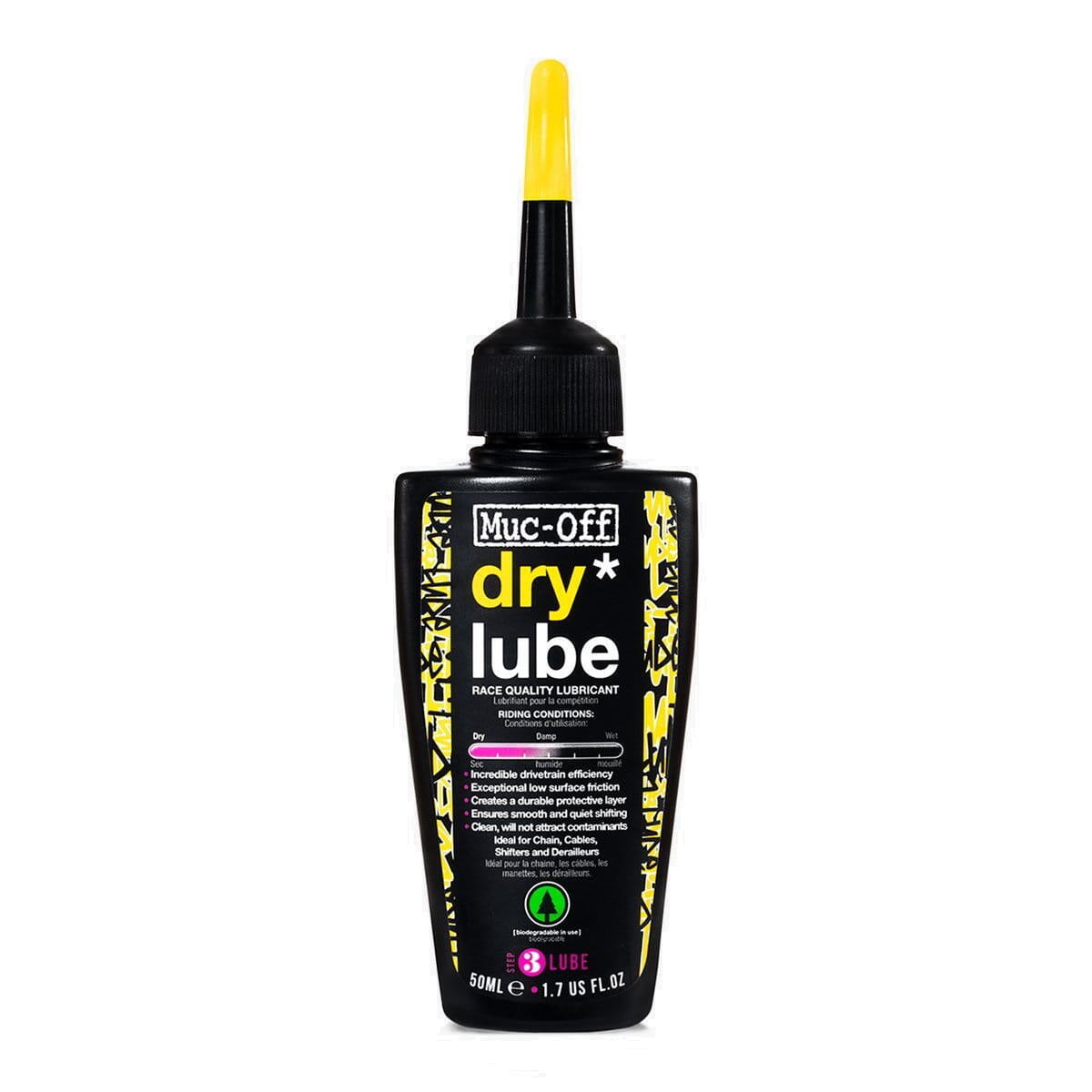 زيت تشحيم السلسلة Bio Dry Lube - 50 مل MUC OFF، أسود