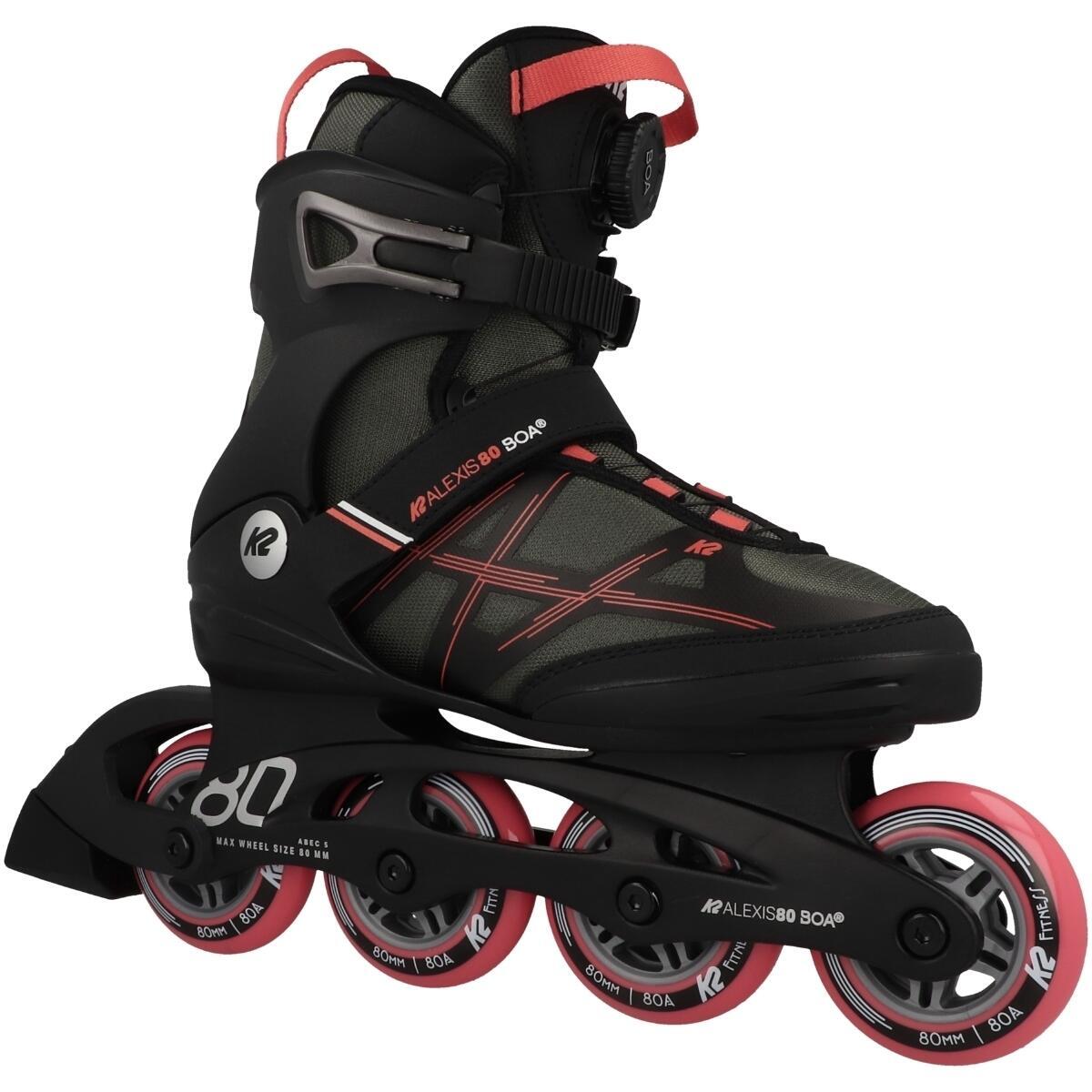 Roller skates Alexis 80 Boa women's K2, black