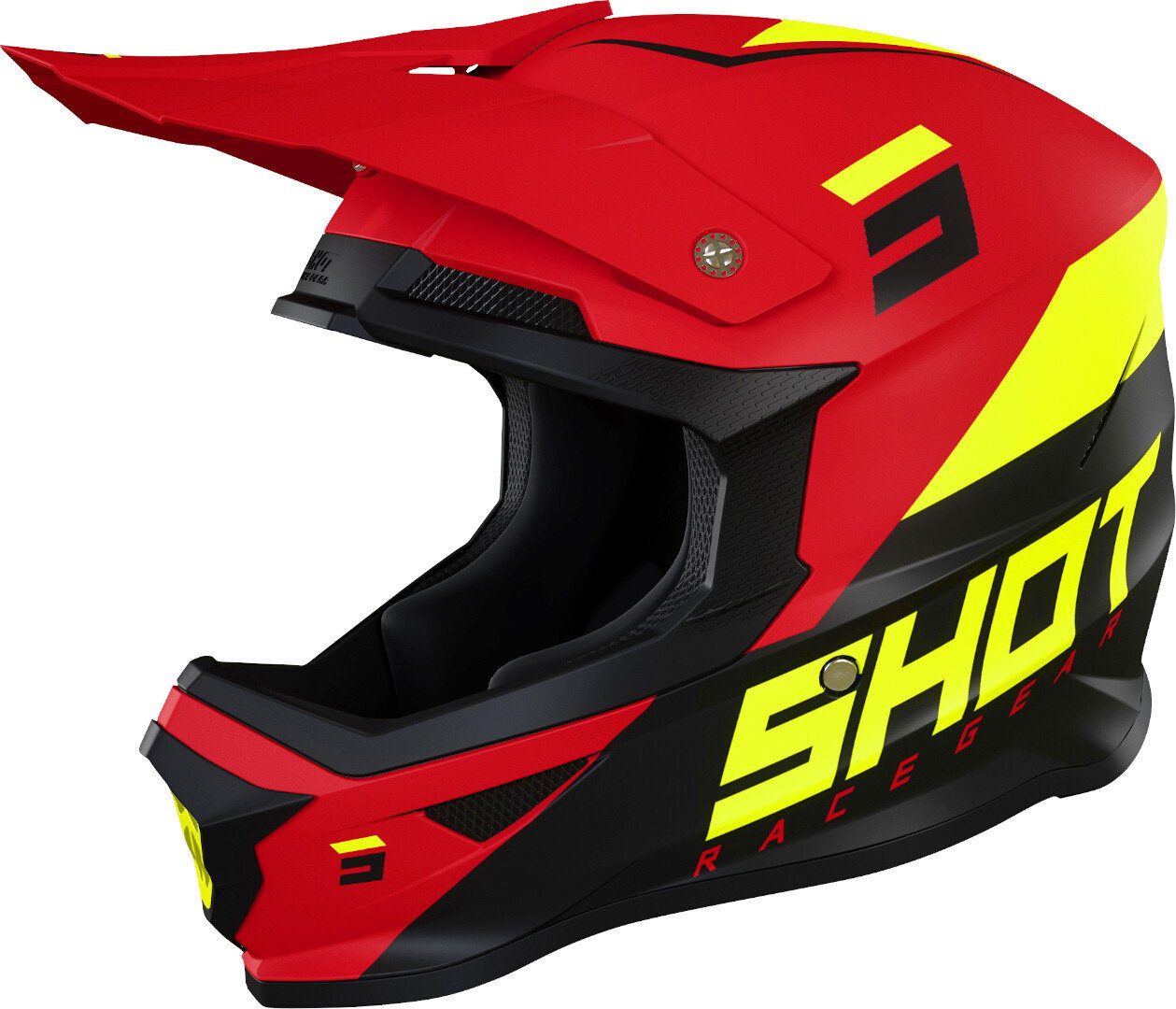 Shot Furious Chase Helmet with Removable Liner, Red/Yellow