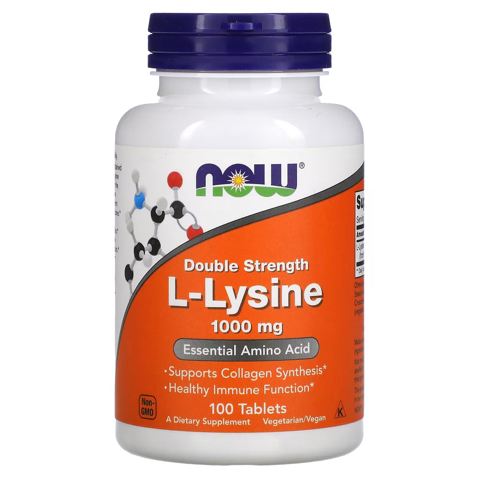 NOW Foods L-Lysine Double Strength 1000 mg, 100 Tablets