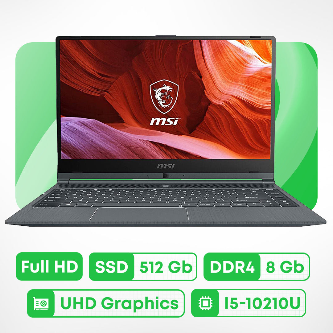 Laptop MSI Modern 14 A10M, 14'', 8 GB/512 GB, i5-10210U, Intel UHD, gray, English keyboard