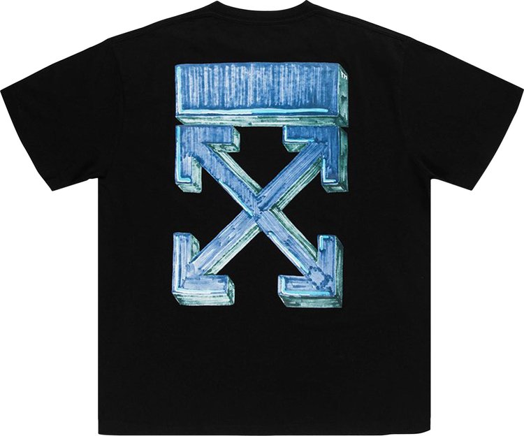 Off-White Marker Short-Sleeve Over Tee 'Black/Blue', black