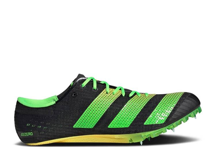 Adidas ADIZERO FINESSE SPIKES 'BLACK SOLAR GREEN' sneakers, black