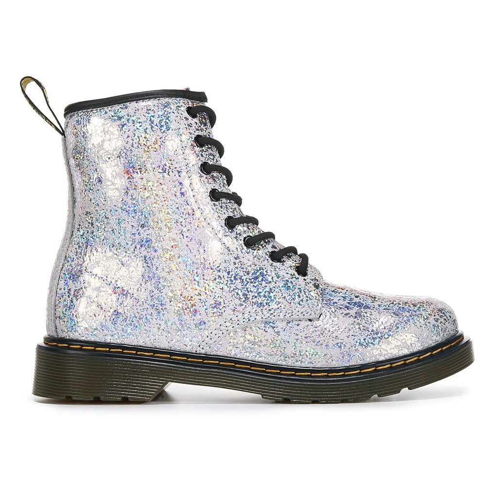 حذاء قتالي للأطفال 1460 Big Kid Dr. Martens، فضي