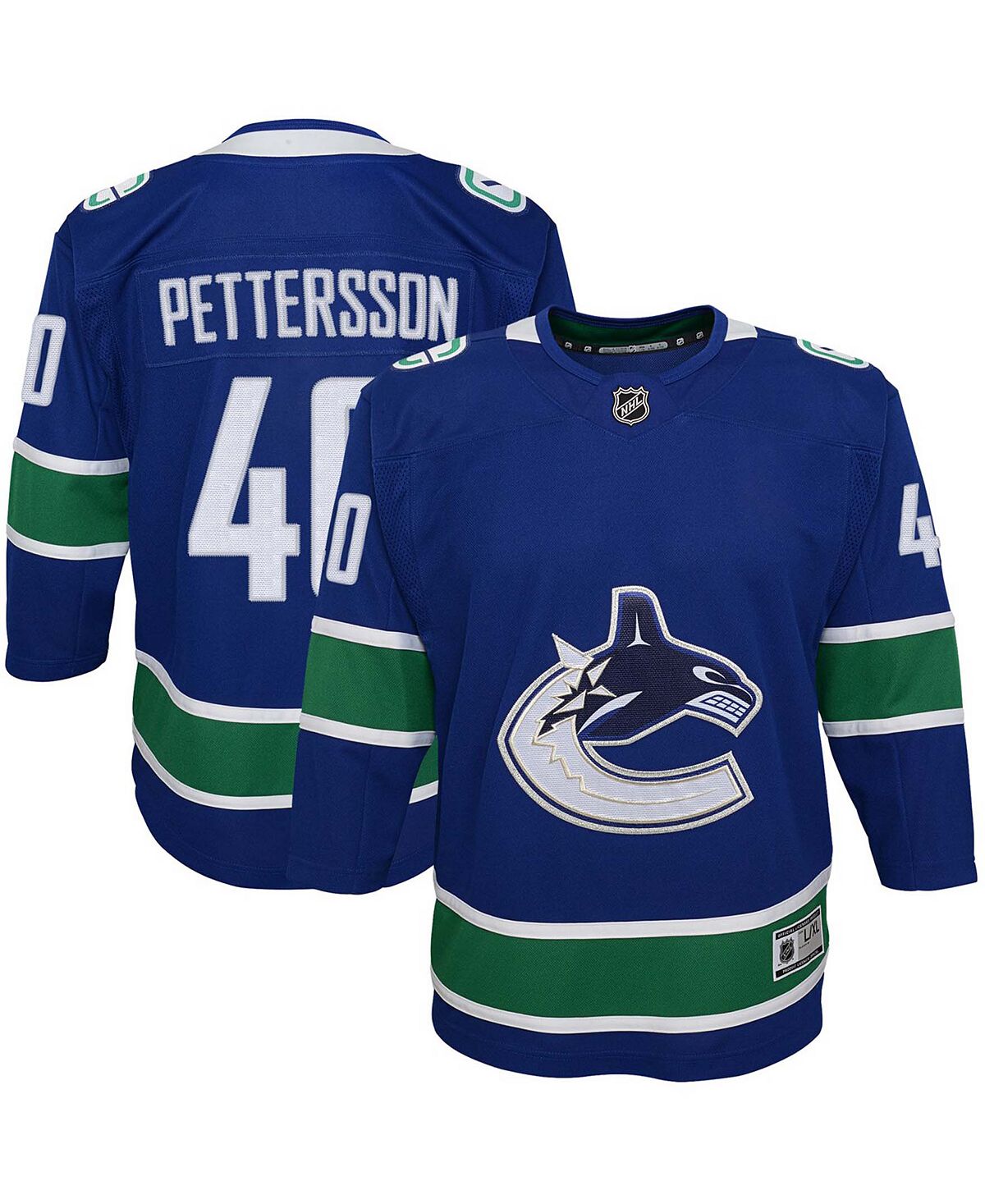 Big Boys Elias Pettersson Royal Blue Vancouver Canucks 2019 20 Outerstuff Premiership Home Shirt