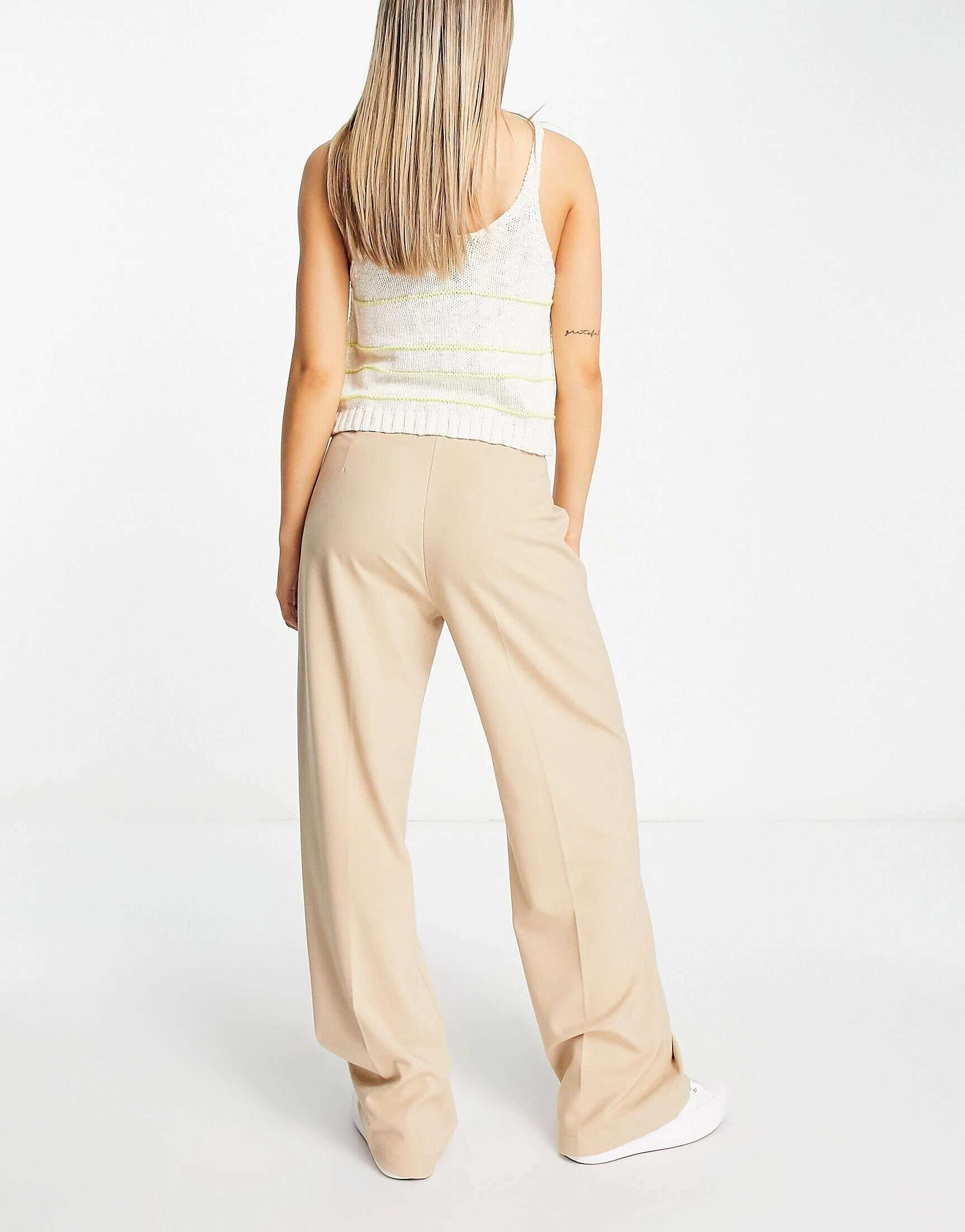 Bershka Slouchy Tan Wide Leg Trousers for Dad