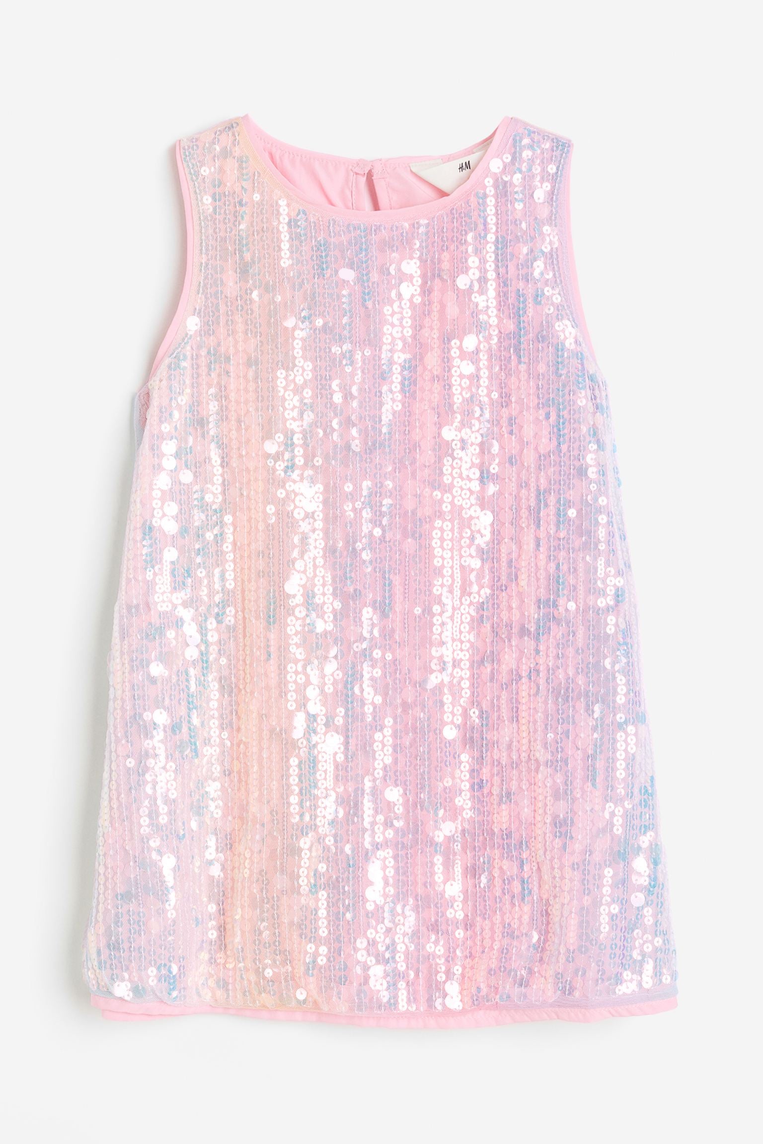 H&M Sequined A-line dress, light pink