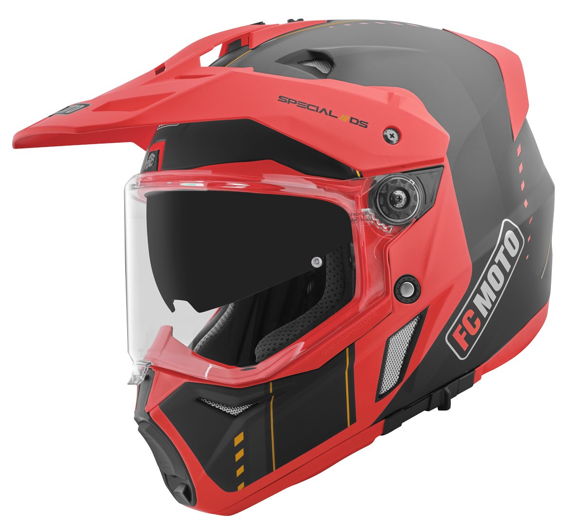 خوذة FC-Moto Merkur Pro Air Enduro، أسود/أحمر