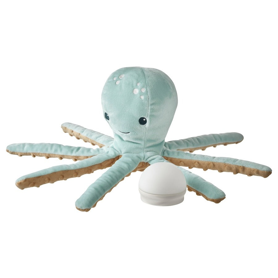 Soft toy with LED night light Ikea Blavingad Octopus, turquoise