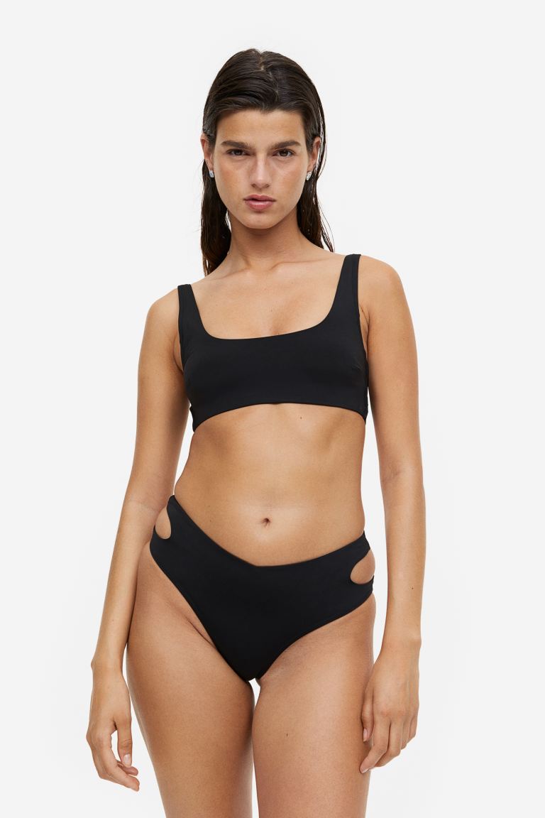 Soft bikini top H&M, black