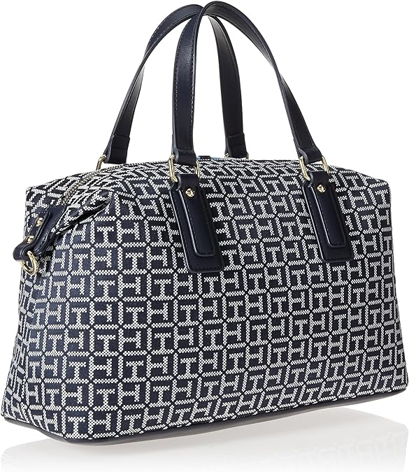 Women's Tommy Hilfiger Jaden Satchel Crossbody Bag, White/Navy