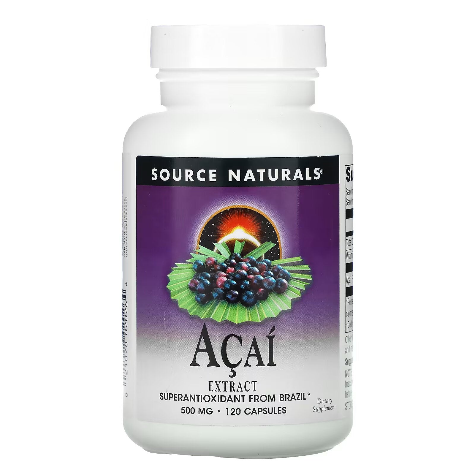 Source Naturals، مستخلص الآساي، 500 ملجم، 120 كبسولة